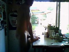 Str8 daddy banging the pocket pussy in the kitchen