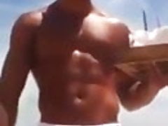 Str8 waiter on the beach bulge