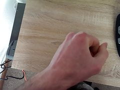 Masturbating... Cum on desk