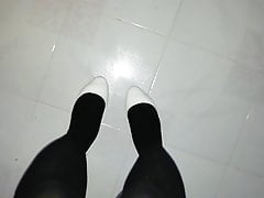 Walk in White Patent Pumps