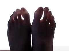 Katherina black pantyhose feet