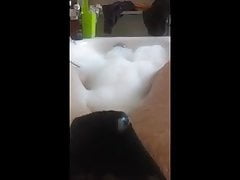 Masturbate in black panties and cum