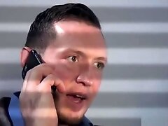 Shemale anal fucks black guy in bikers shop