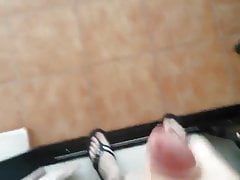 Str8 guy cum on hotel balcony