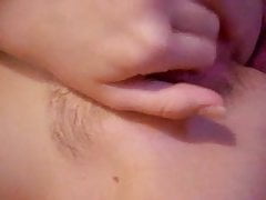 Self show hairy pussy fingering