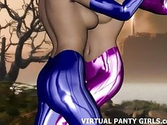 3d sci fi hentai babe in a skin tight catsuit