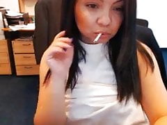 Romanian bitch in her office