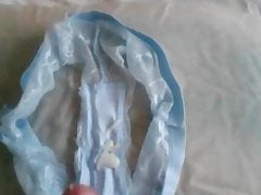 Cumming on lodger's blue panties again