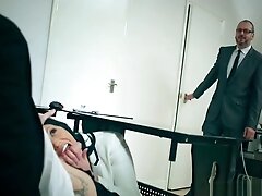 Big British Tits At Work