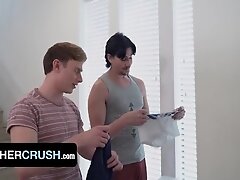 Eric Charming And Jack Hunter In Naughty Stepbro Convinces His Little Stepbrother To Fall On His Knees And Swallow It Whole