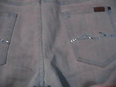 Cumming on my girls' light washed jeans
