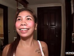 Bubble butt Thai teen 18+ with braces gets creampied
