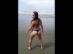 Brazilian twerking on the beach