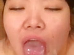 Asian college amateur huge facial cum shot