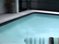 Horny wet teen 18+ gets gangbanged by the pool hard