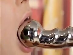 Horny teen 18+ Zaya Stretching Her Tight Ass With A Silver Toy