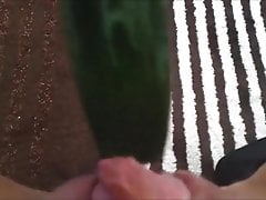Long Soft Pussy Lips Cucumber Masturbation