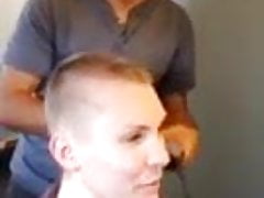 hot blonde lets friend buzz her hair