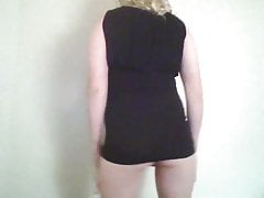 Blonde Crossdresser in Black Dress