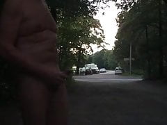 Masturbating naked neer street