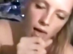 cute blode girlfriend sucks cock and gets facial