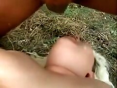 Chubby Blonde Has A Guy Giving Her Cunt The Attention It Needs Outside