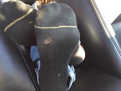 ashley black sweaty sock off and perfect soles