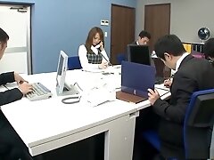 Saki can’t stop getting fucked and giving pleasure during work hours