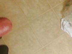 chained cock cum shot!!