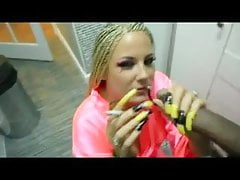 Long nails blowjob
