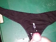 Cum on Bailey's Black Thong