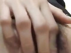 Asian Girl Fingers Hairy Pussy