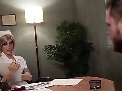 Shemale doctor in stockings anal fucks guy