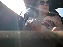 Pleasuring myself on the way to beach