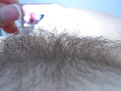 playing with hairy pussy