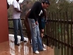 Two Guys Having Fun With Black Girls