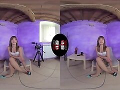 Deliciously Sexy Katy Tries On Different Pairs Of Knee - High Nylon Stockings; Leg Fetish Virtual Reality