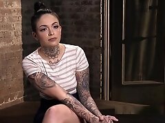 Beautiful Slave With Cool Tattoos Toyed