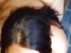 Big Brown Ass Asian Slut Sucks Cock in Doggystyle Position