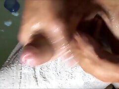 Solo Male Shave and Masturbation Bath