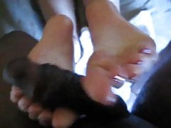 Sexy Feet Long Toes Interracial Footjob