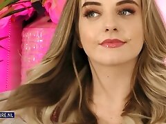 Hot Young Blonde Gabie Licking Her Stepmom Alexia's Wet Hairy Pussy On The Couch - MatureNl