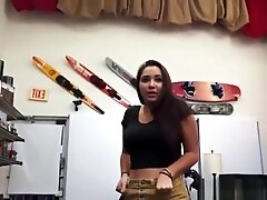 Hot Young Slut Flashes Big Boobs & Bangs Big Cock Pawn Boss