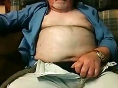 Hairy Grandpa Bear Fondling His Cock