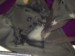 Cumshot on a used thong while stroking to CamellionPlus